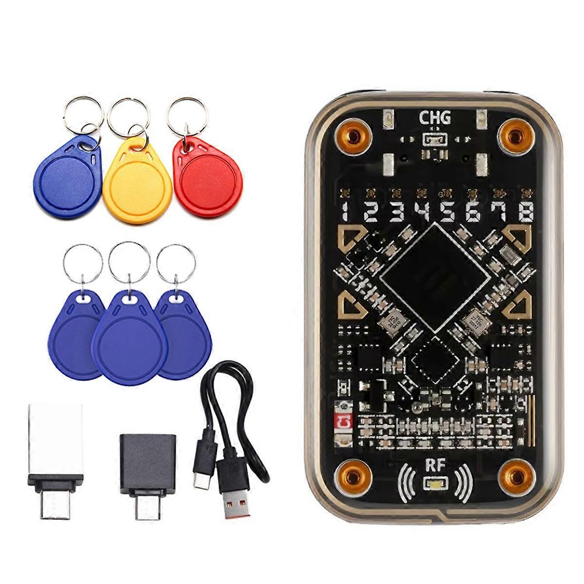 RFID-brikkeleser + 3xCUID / UID nøkkelring kompatibel med NFC Read Writer
