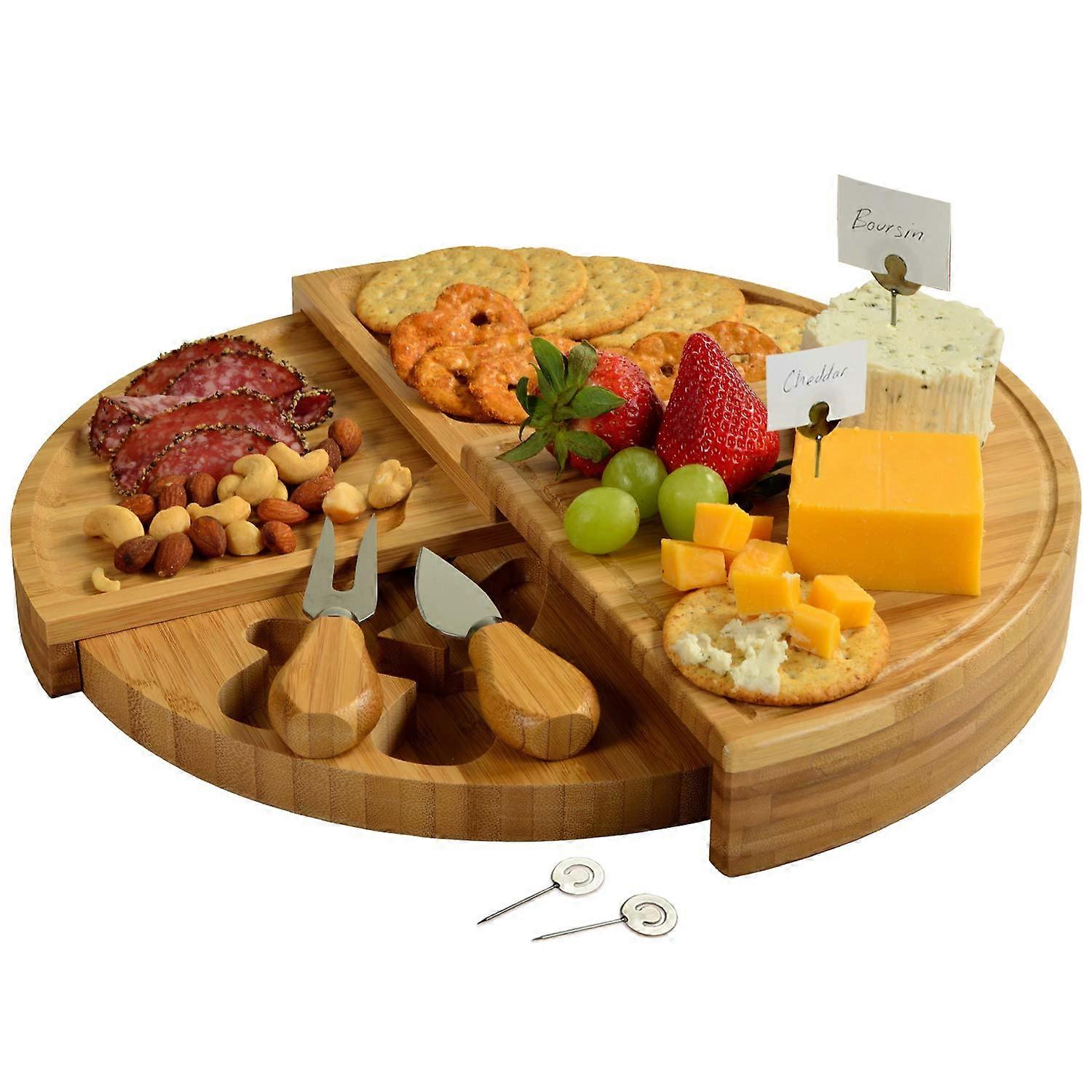 Cheese Charcuterie Board for Storage and Serving with Innovative Patented Design