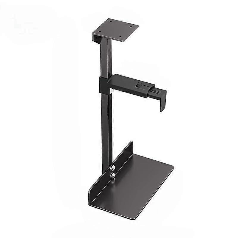 CPU Stand Universal PC Case Holder, Adjustable Steel CPU Tower Mount for Under Desk and Wall, Black Hanger for PC Cases