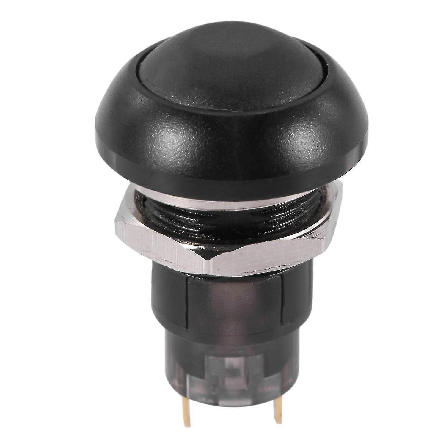 On-Off Latching Waterproof 12mm Button Switch SPST 2A IP67, Black