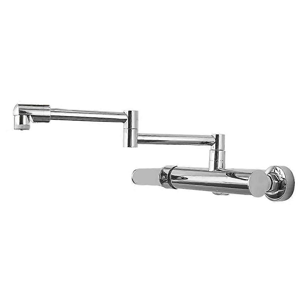 Black Wall Mount Kitchen Faucets, 2-Mode Folding Copper, Rotatable For Kitchen And Laundry Sinks