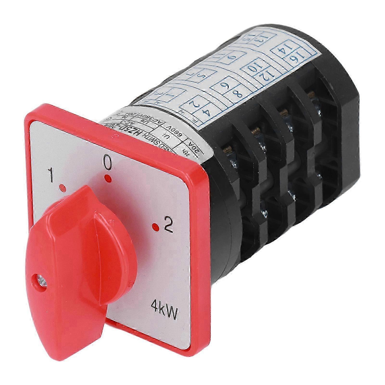 Berm Rotary Changeover Switch Knob Control Selector Switch 4 Section 3 Position Ac380v