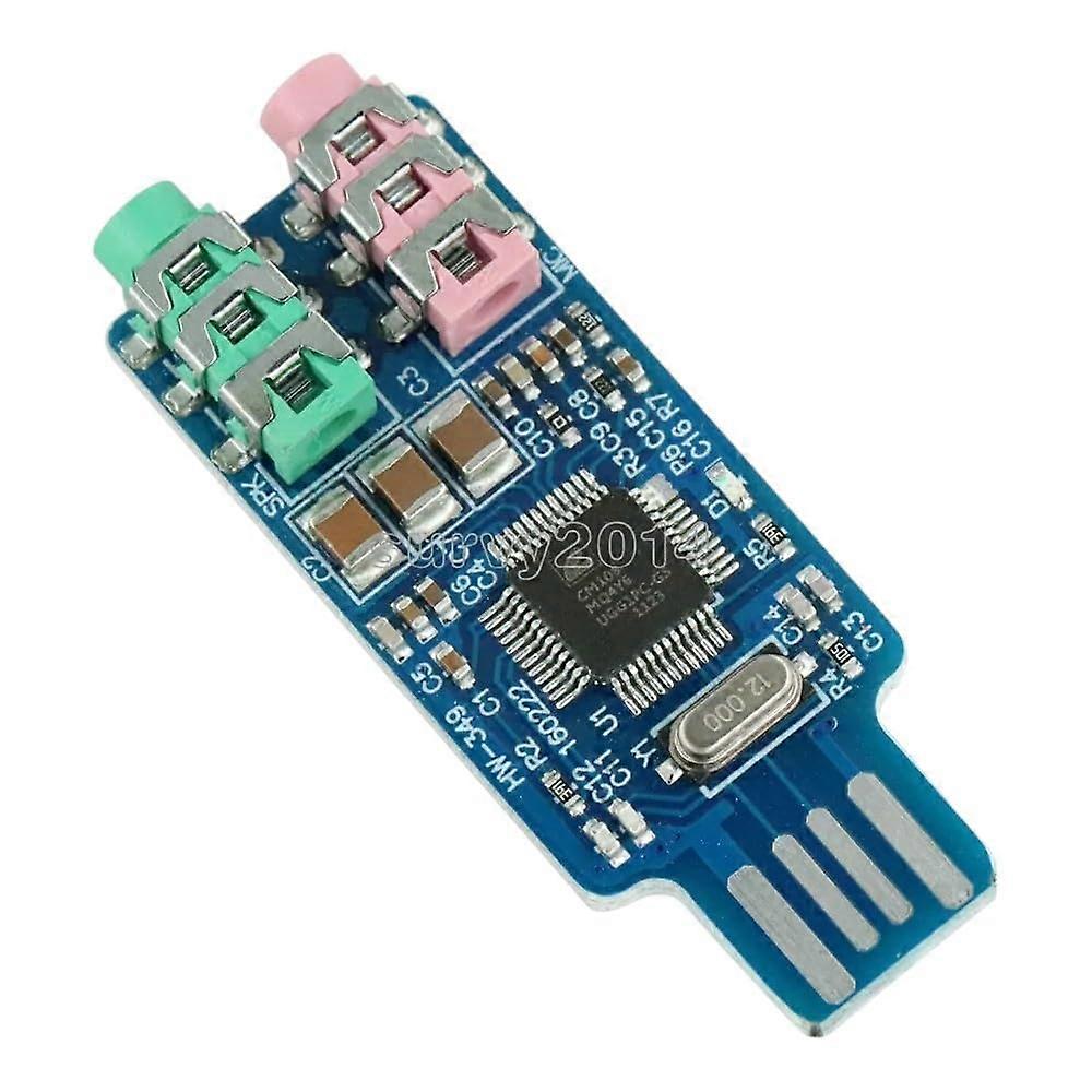 USB Sound Card CM108 Chip, Blue, 2025 Model, High Reliability Electronic Component, Precision, Stable Performance