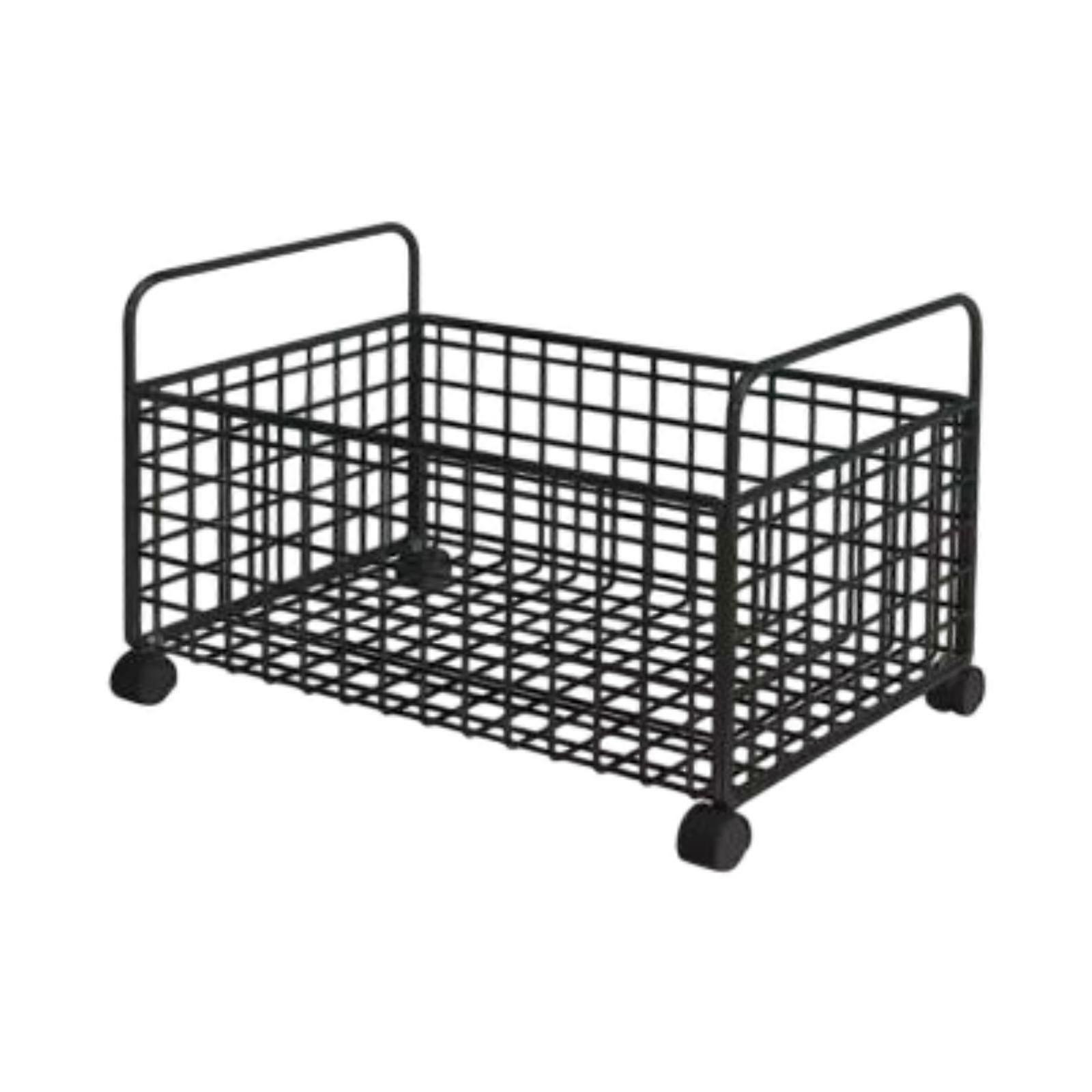 Rolling Book Cart Utility Cart under Desk Dormitory Storage Box with Wheels
