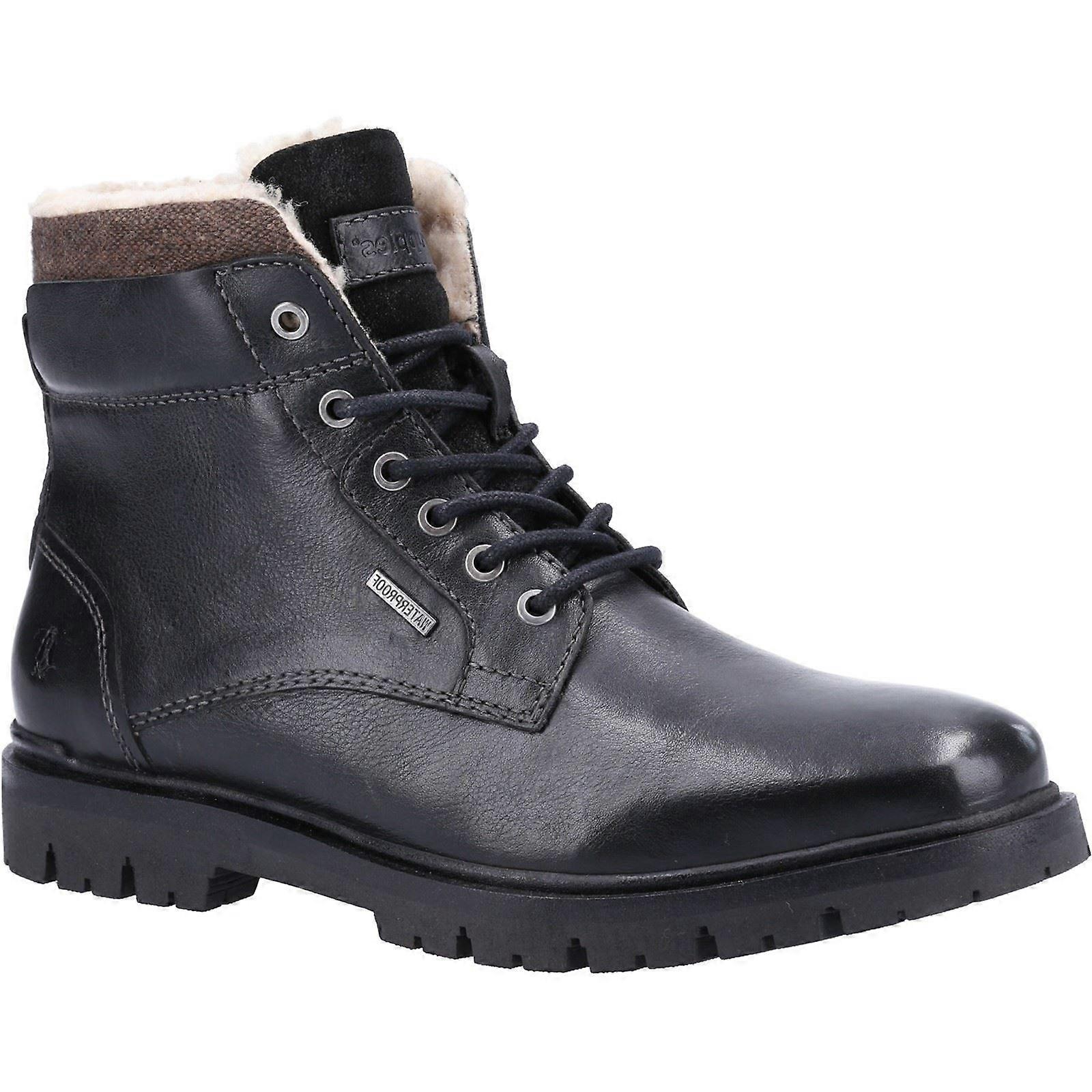 Hush Puppies باتريك أحذية جلدية رجالية سوداء