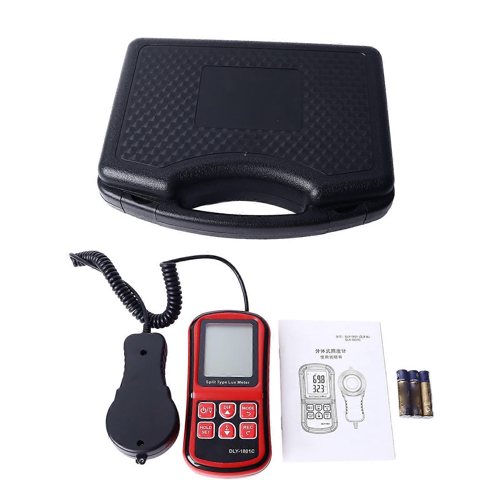 Digital Illuminometer High Sensitivity LCD Backlit Display Portable Luxmeter Light Meter for Garage Office Mall