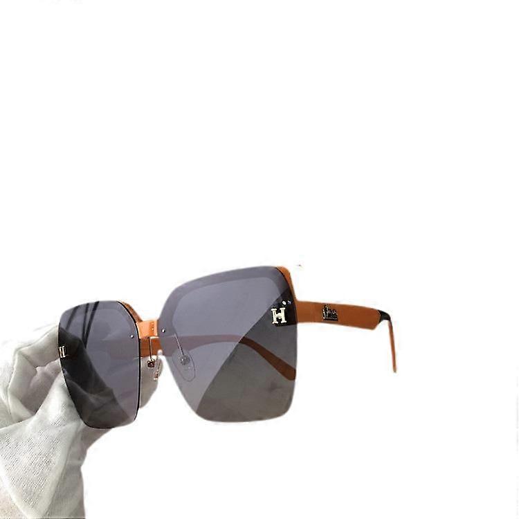 Mode Sonnenbrille Oversized UV400 Flat Top Square Brille für Männer & Frauen - Orange