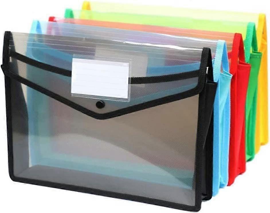 A4 File Bag Transparent Large Capacity Information Bag File Bag with Business Card Three-Dimensional Edge Bag