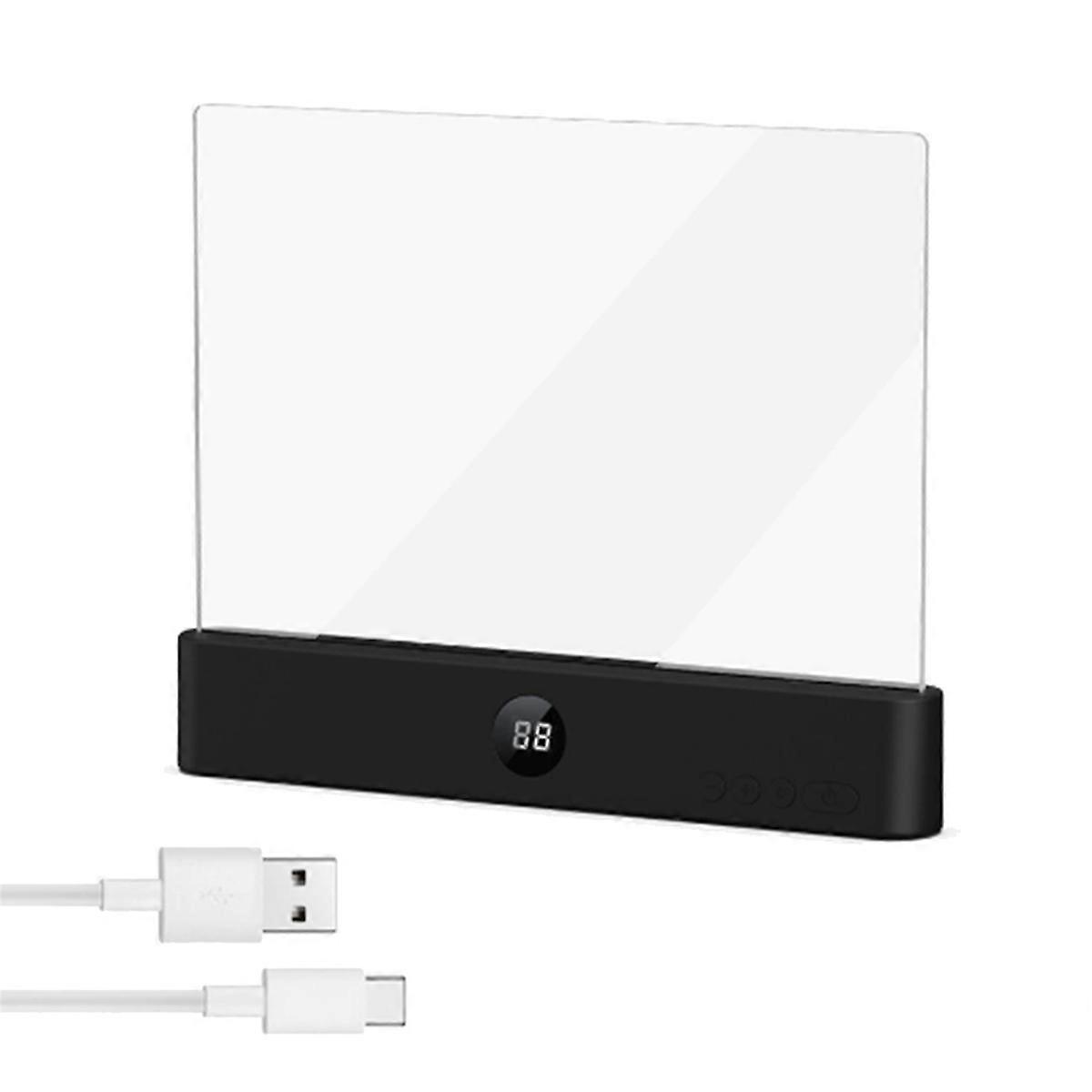 Book Light, Rechargeable Clear LED Flat Reading Light Black