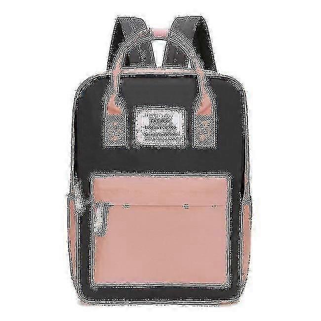 Waterproof Canvas Travel Backpackgraypink