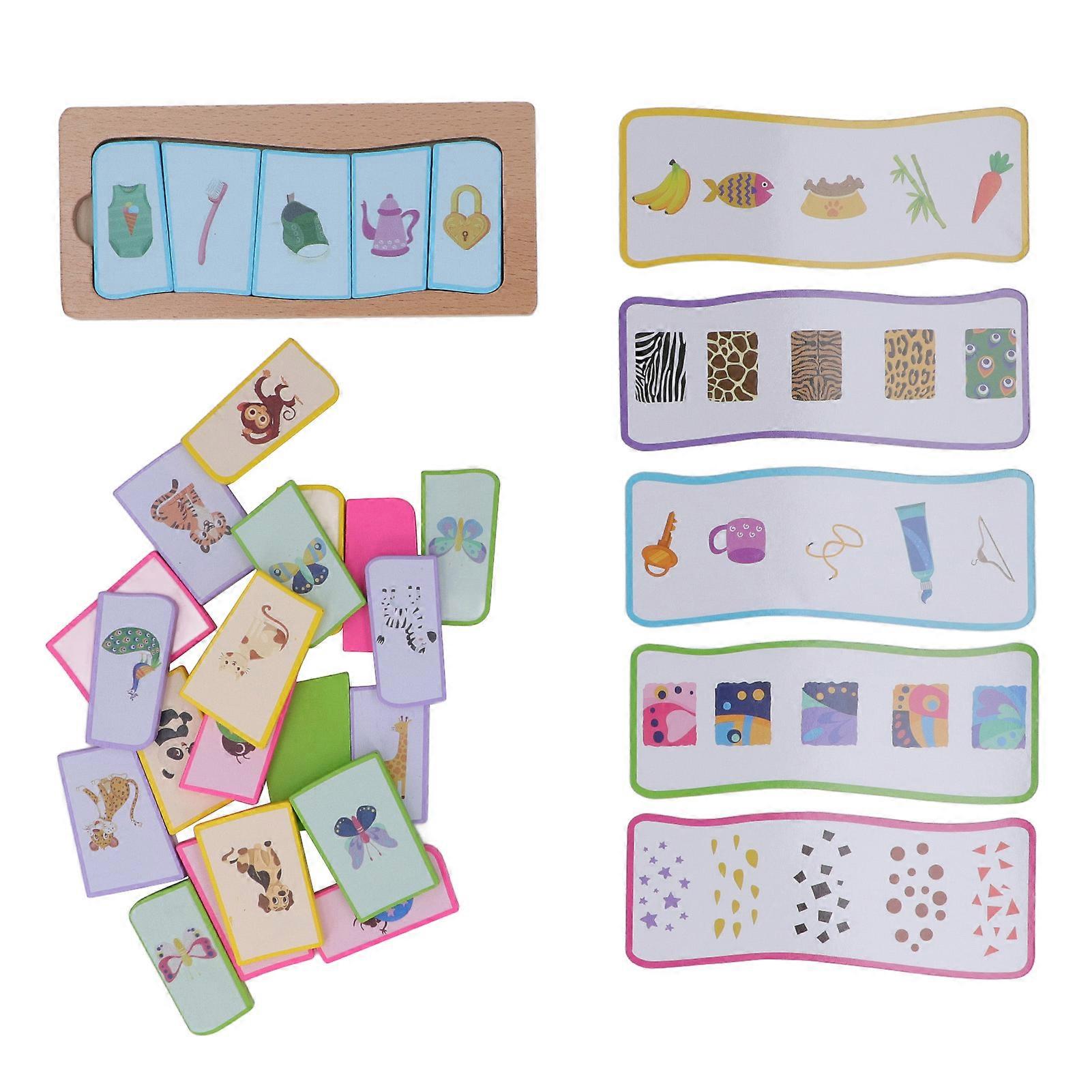 Wooden Matching Board Educational Parent Child Interactive Cognitive Matching Puzzle Board