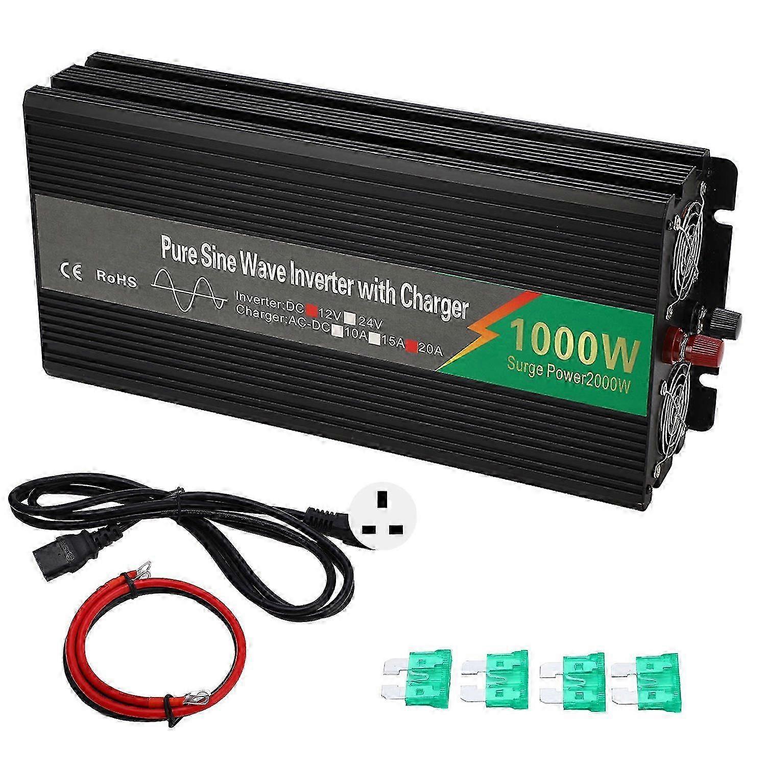 1000W Pure Sine Wave Inverter With Charger Lcd Display Power Converter Inverter