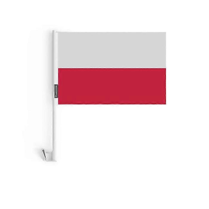 Poland Car Flag – 14 x 21 cm – Polyester Fabric – Window Attachment – 10 pieces