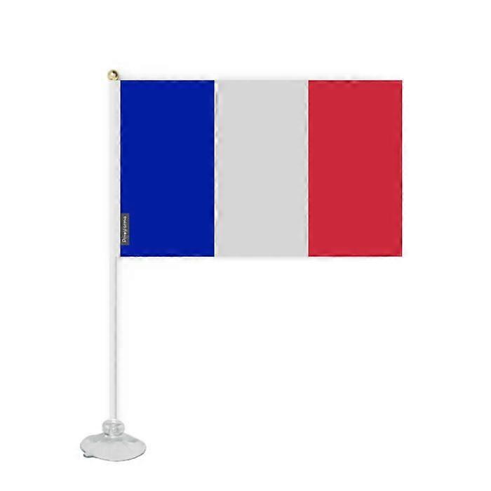 Mini Flag of France – Suction Cup – 14 x 21 cm – For Smooth Surface – Polyester – 1 piece