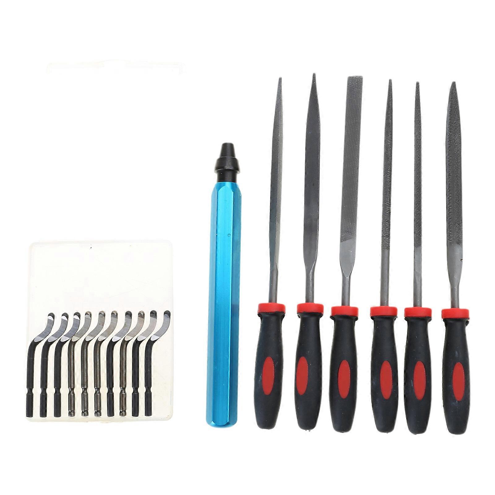 Handle Burr Deburring Removers Cutting Tool With 10Pcs Rotary Deburr Cutter Professional Deburring Tool Kit