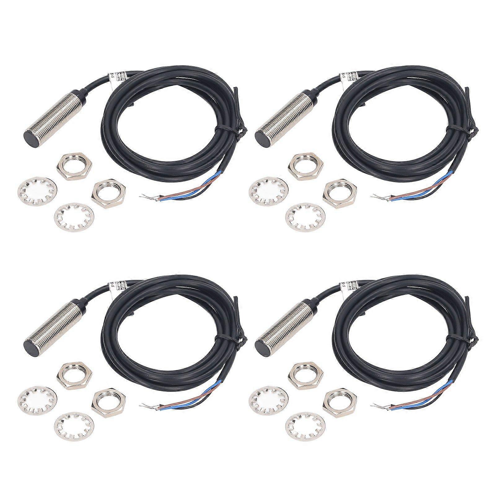 2025 Latest Model  4 Set Inductive Proximity Switch 12mm Dia NPN DC 3 Wire NC