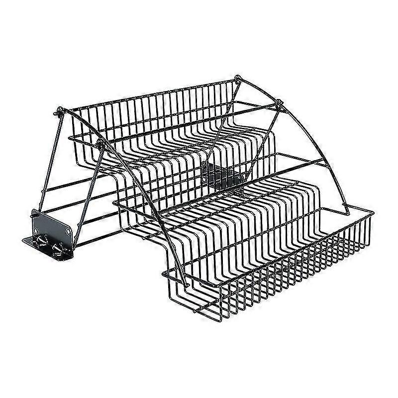 Metal 3-Tier Pull Down Spice Rack - Retractable Cabinet Organizer (Black)
