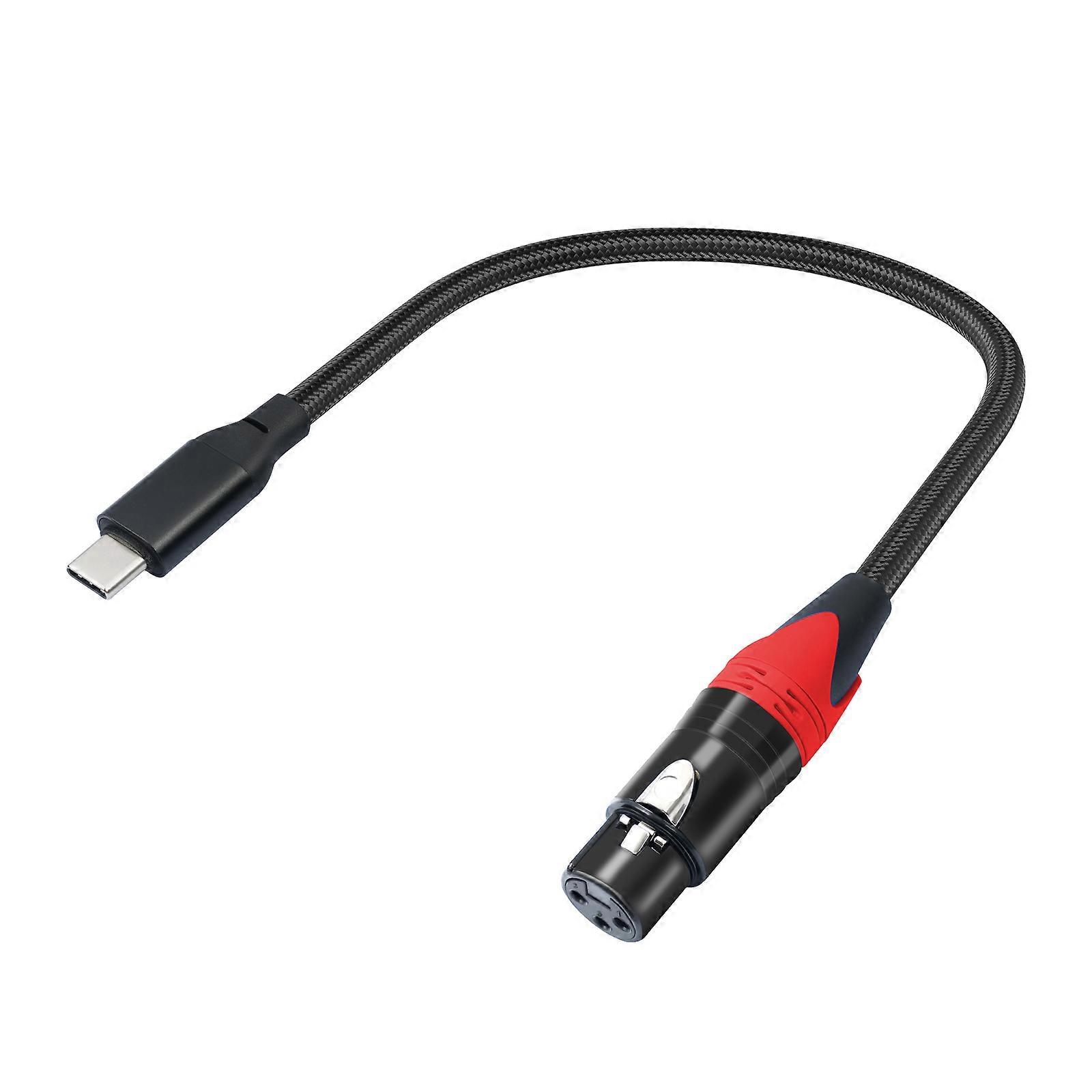 USB C to Microphone Cable USB C to 3Pin Female Microphone Cable for Recording Dynamic Microphone Studio Recording