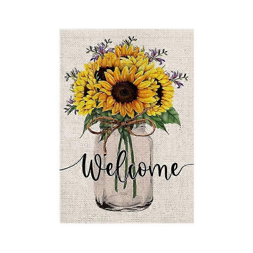Summer Welcome Garden Flags, Double Sided Design Burlap Spring Fall Winter