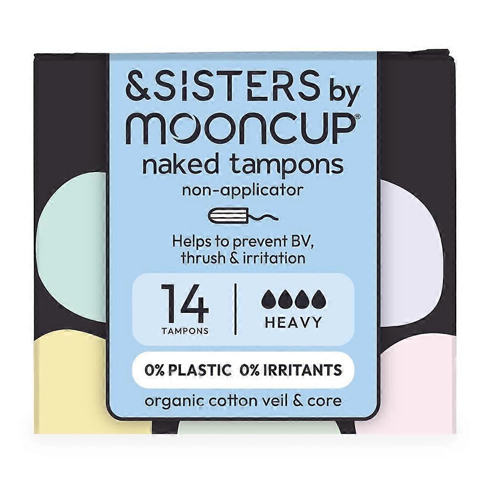 AND SISTERS Non-Applicator Tampons Heavy 14pk Organic Cotton Core & Veil