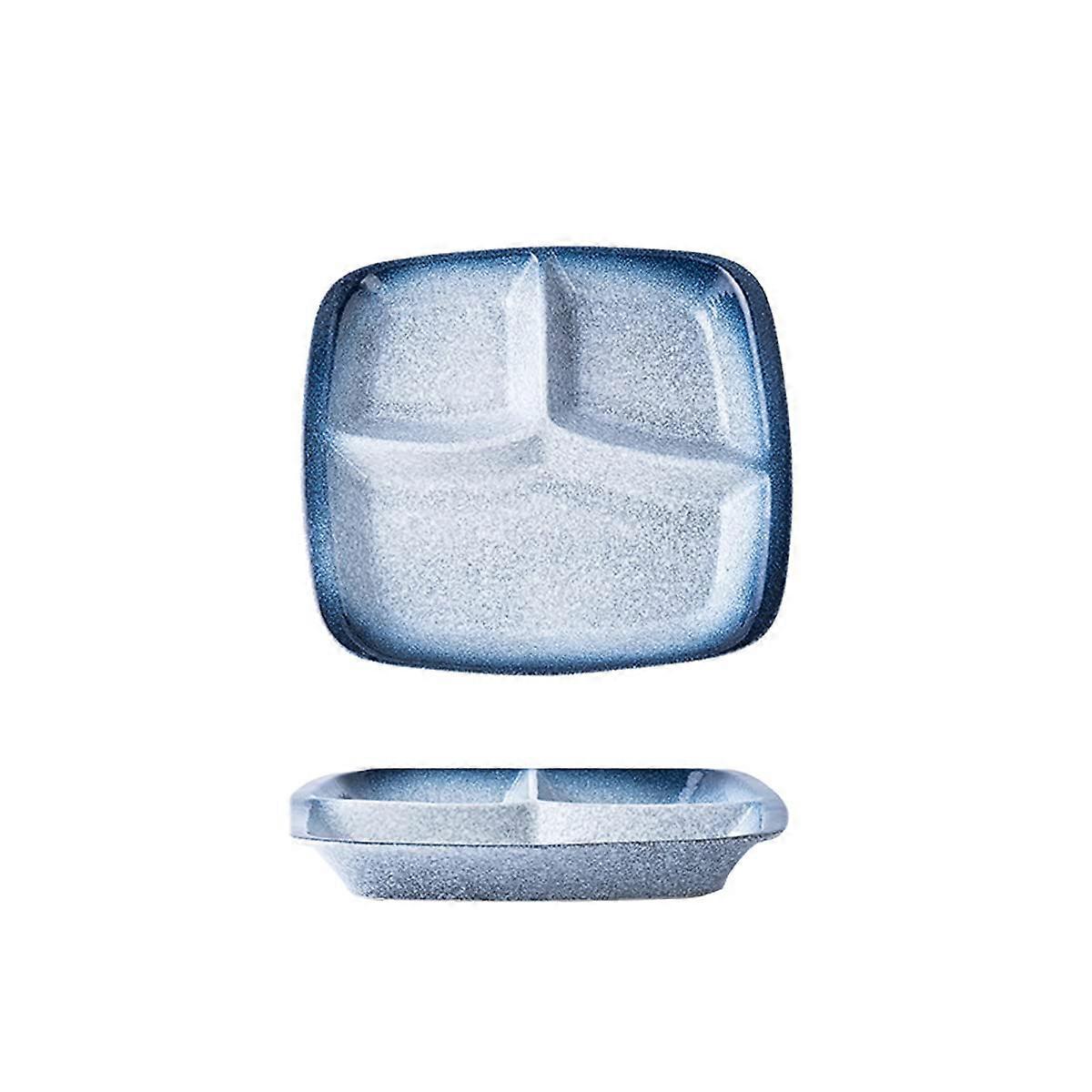 Dessert Bowls, Tapas Dishes, Elegant Square Split Ceramic Plates, Dinner Plates, Lunch Plates, Salad Plates, Tableware for Kitchen, Set of 2, C