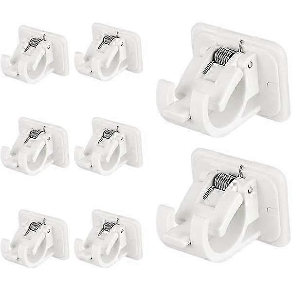 8 PCS Self-Adhesive Curtain Rod Holder, Easy Install Brackets for Curtains