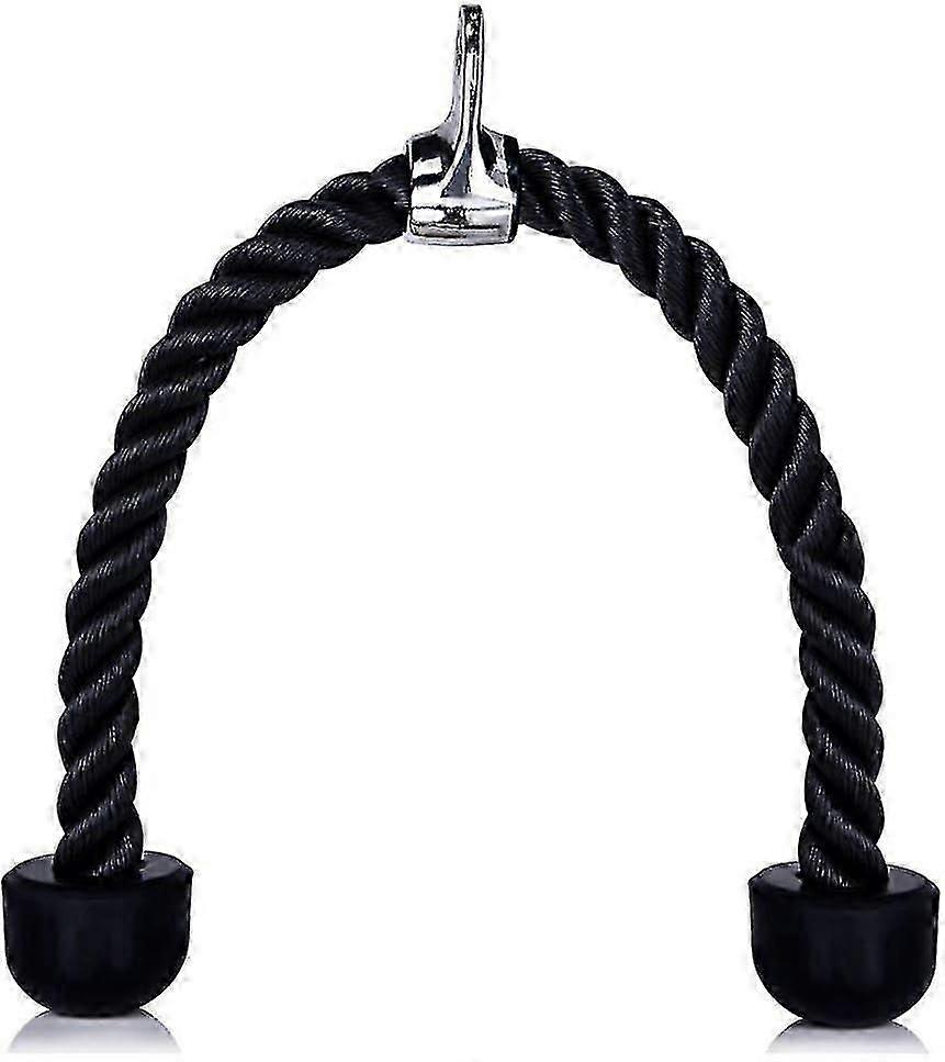 Deluxe Tricep Rope Pull Down Cable, 27" Rope Length, Non-slip Cable Attachment For Gym Workouts