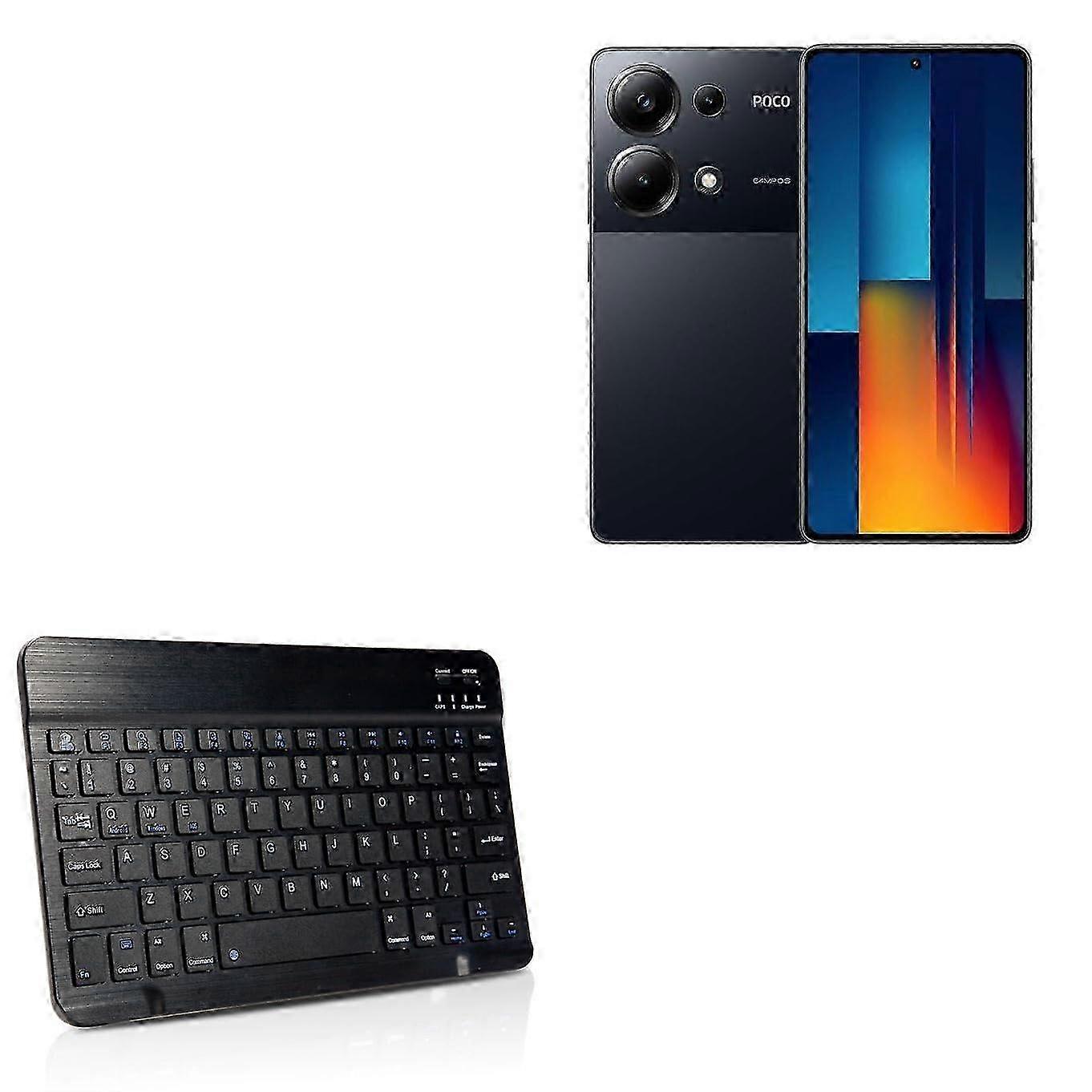 Keyboard Compatible with Xiaomi Poco M6 Pro - SlimKeys Bluetooth Keyboard, Thin with Chiclet-Style Keys - Jet Black 2025