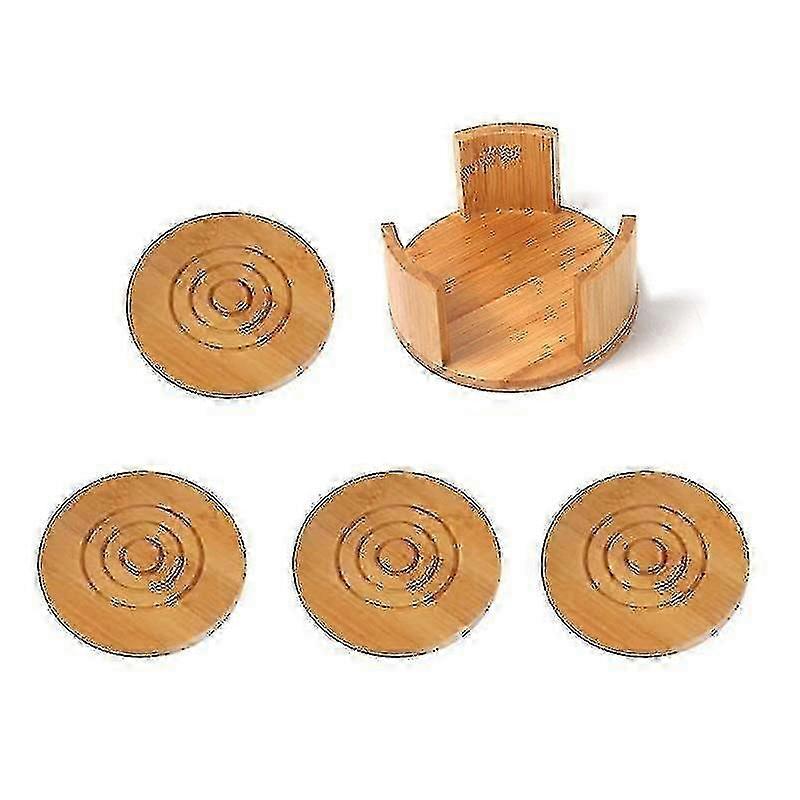 Set di sottobicchieri in bambù con supporto - Sottobicchieri assorbenti in legno per condensa