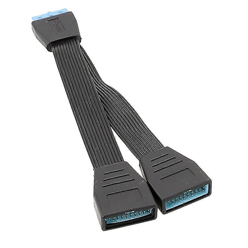 USB 3.0 19-Pin 1-to-2 Splitter Cable for Motherboard, 15cm Dual Port Header Extension with Clutter-Free Design