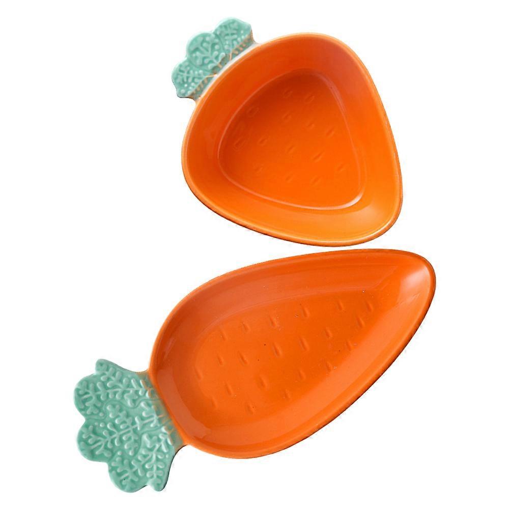 1 Set Ceramic Bowl Plate for Household Fruit Easter Day Tableware Orange