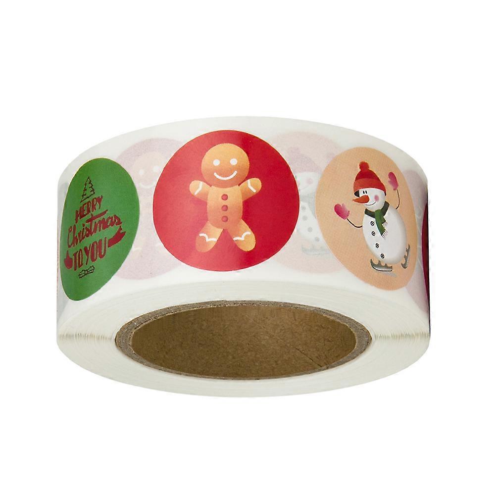 ラウンドホリデーステッカーシーリングステッカークリスマスパーティーデコレーションマルチ2.50x2.50x0.05cm紙粘着剤500個