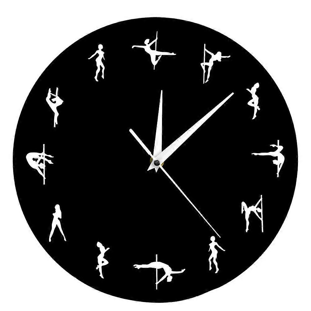 Non Ticking Wall Clock Black Acrylic 30x30cm 1Pack Square Shape Silent Pointers For Home Decoration