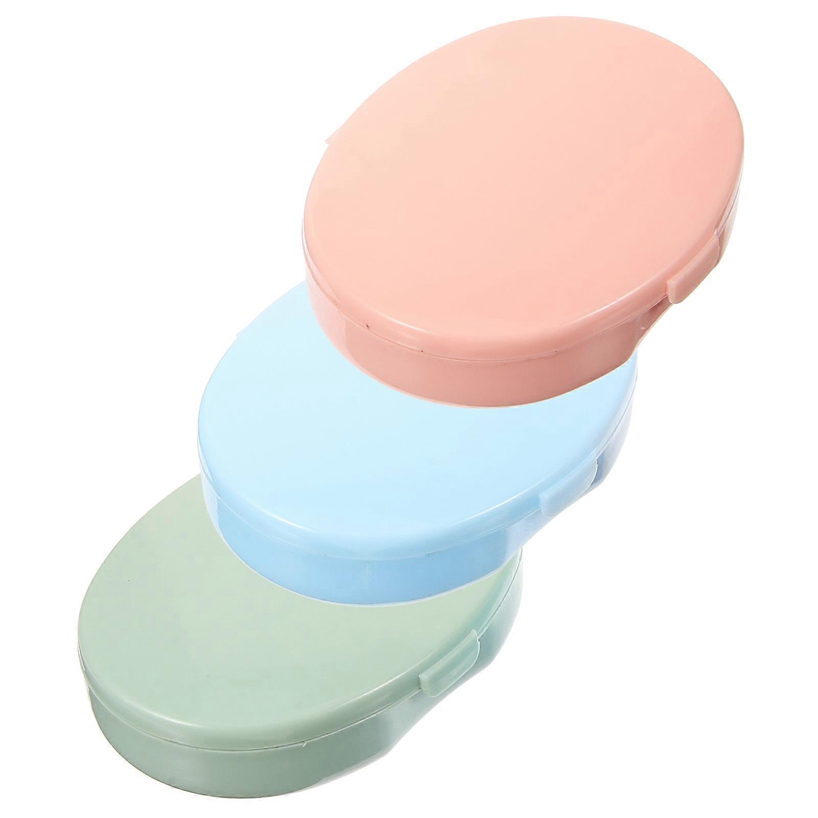 Small Pill Box 3Pcs Assorted Color PP Vitamin Case with Airtight Protection for Storage Use