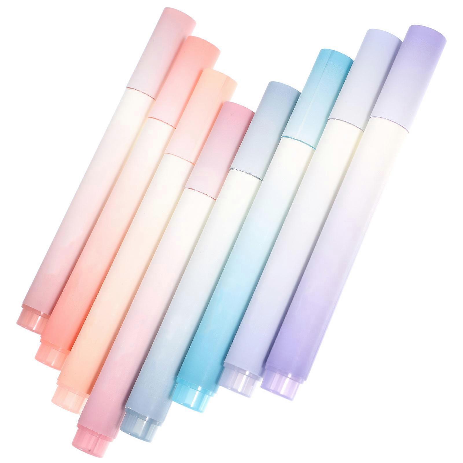 Colored Highlighters For Students Teachers Co Workers Classmates Assorted Color Fiber Tip 8Pcs
