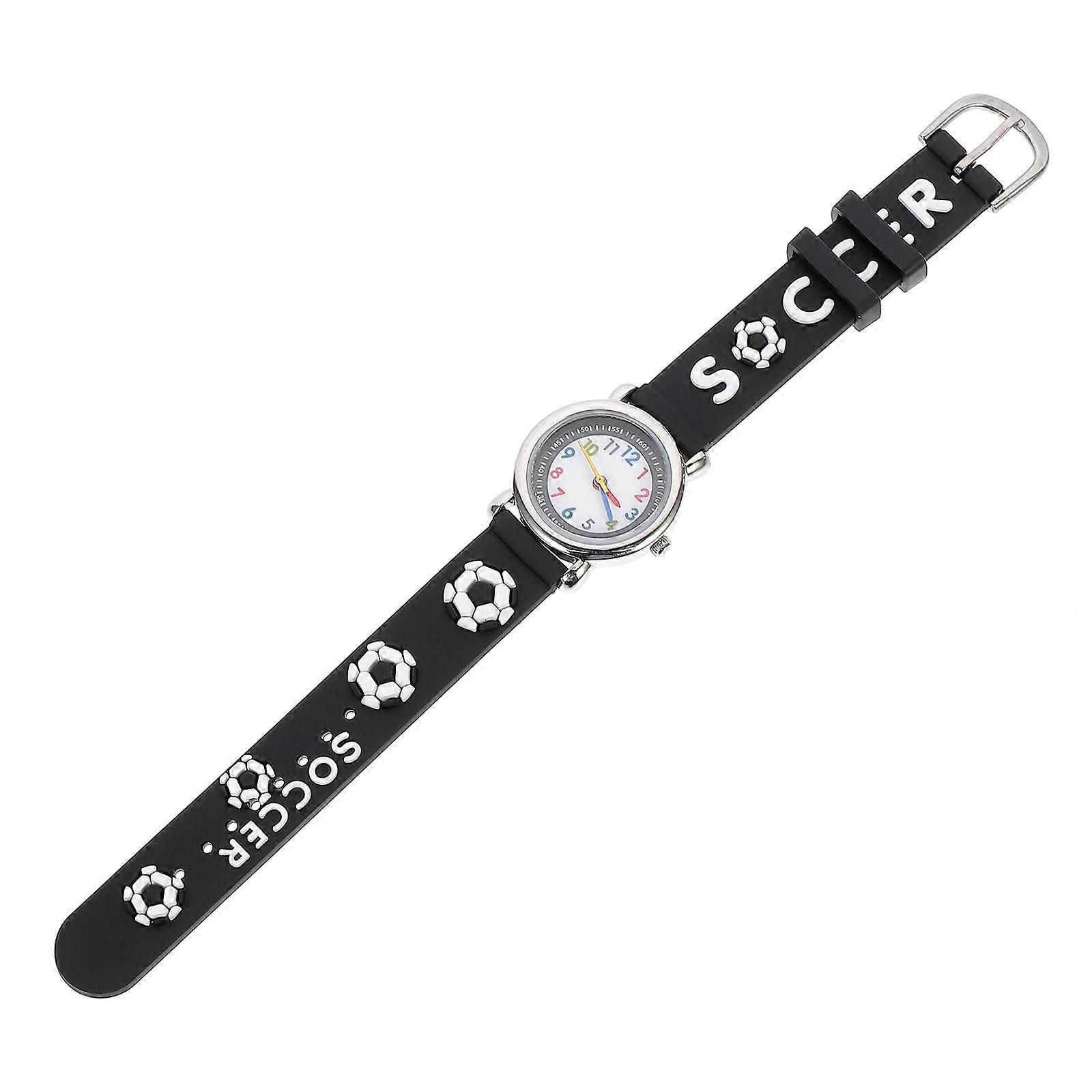 Cartoon Football Quartz Watch for Boys – Durable Strap Design for School & Outdoor Fun Learning Activities