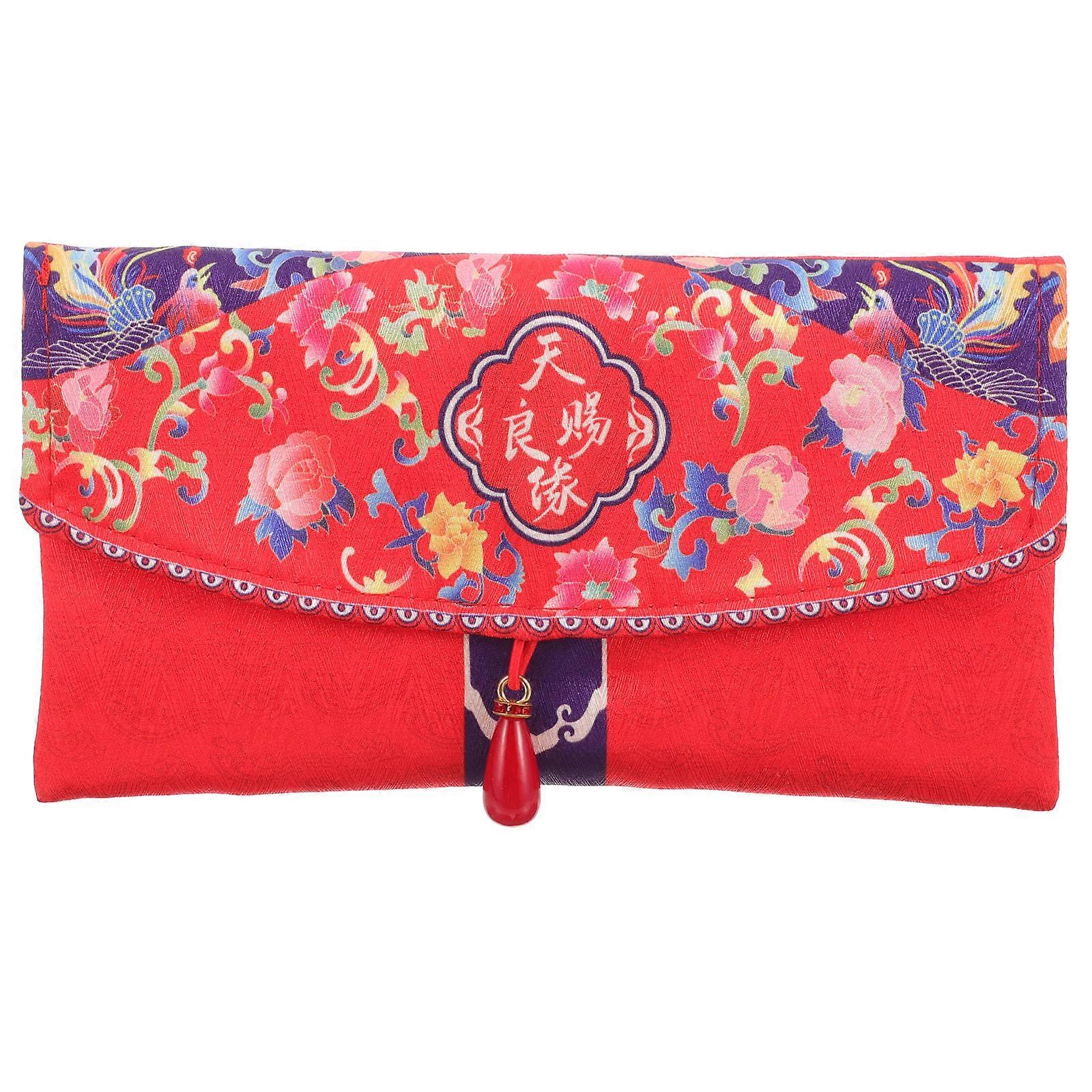 Red Envelope Chinese Wedding Red Envelopes present Packaging Money Storage Rectangular Shape 20x11cm 1Pack
