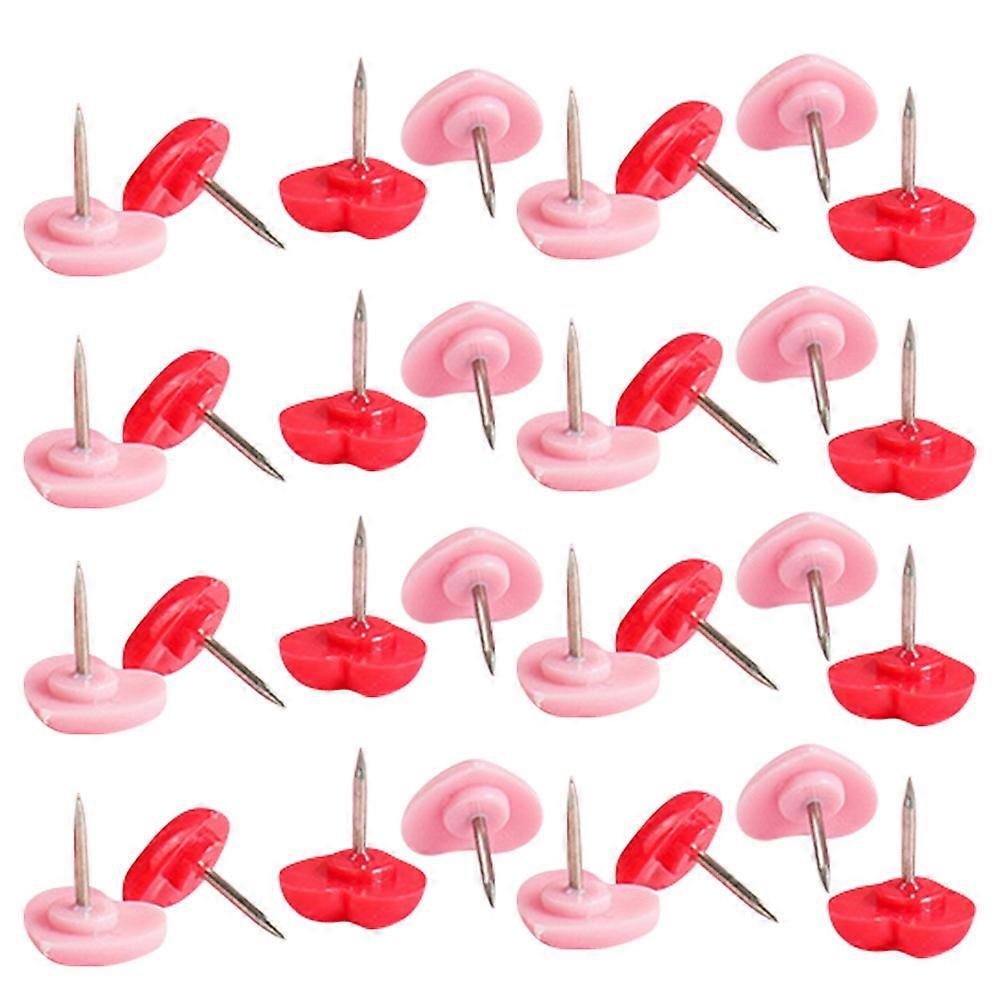 Thumb Tacks Photo Heart Shape Thumbtacks Map Marking Metal Resin 4 Boxes Office Use Home Decor