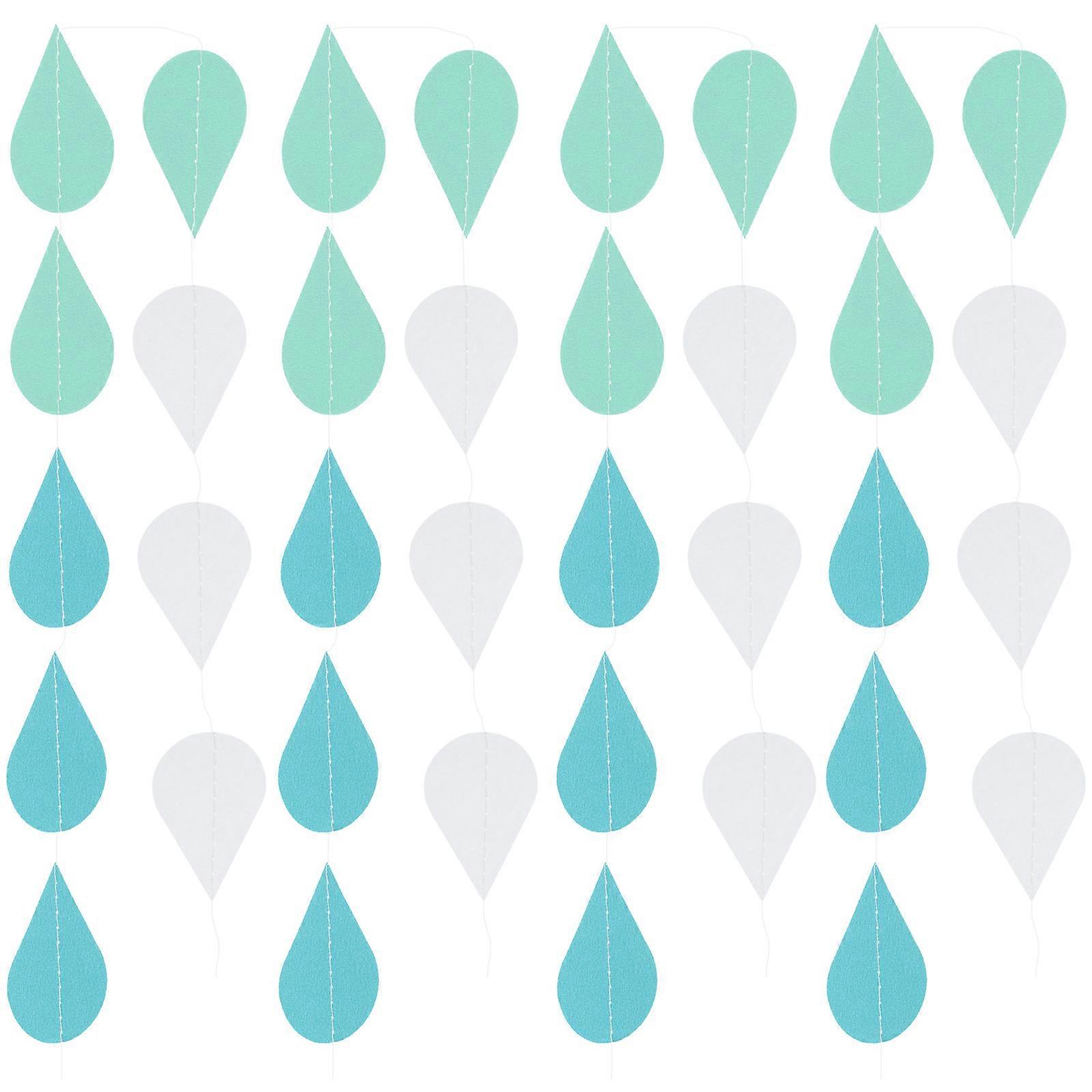 Blue Gradient Paper Raindrop Garland Strings   Party Bunting Decoration for Birthdays, Showers, Nursery & Photo Booth Backdrops