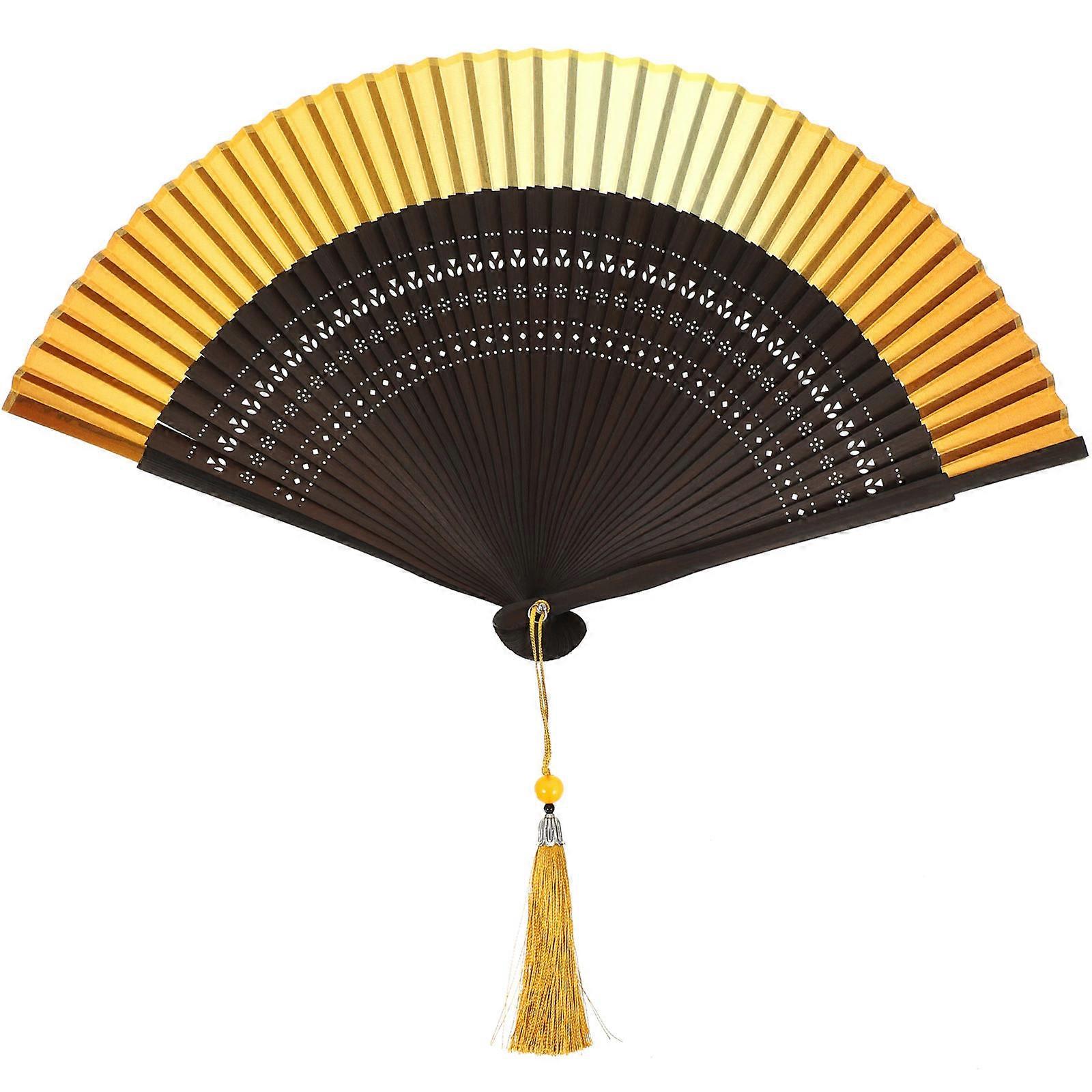 Foldable Hand Fan Antique Design Bamboo For Weddings 37.5x21.5cm Summer Use 1Set
