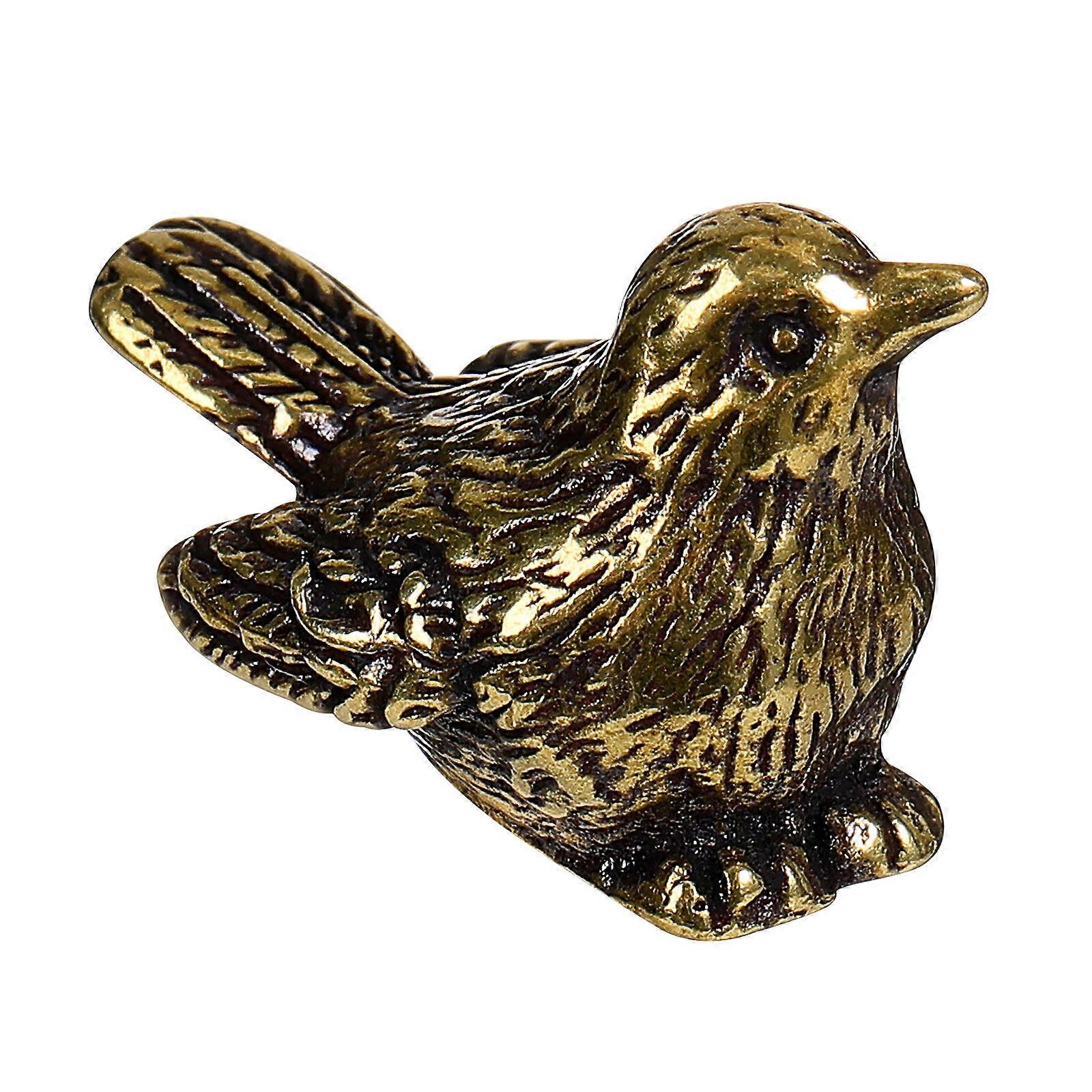 Tiny Brass Bird Figurine Home Desktop Decoration Indoor Use 1Pcs