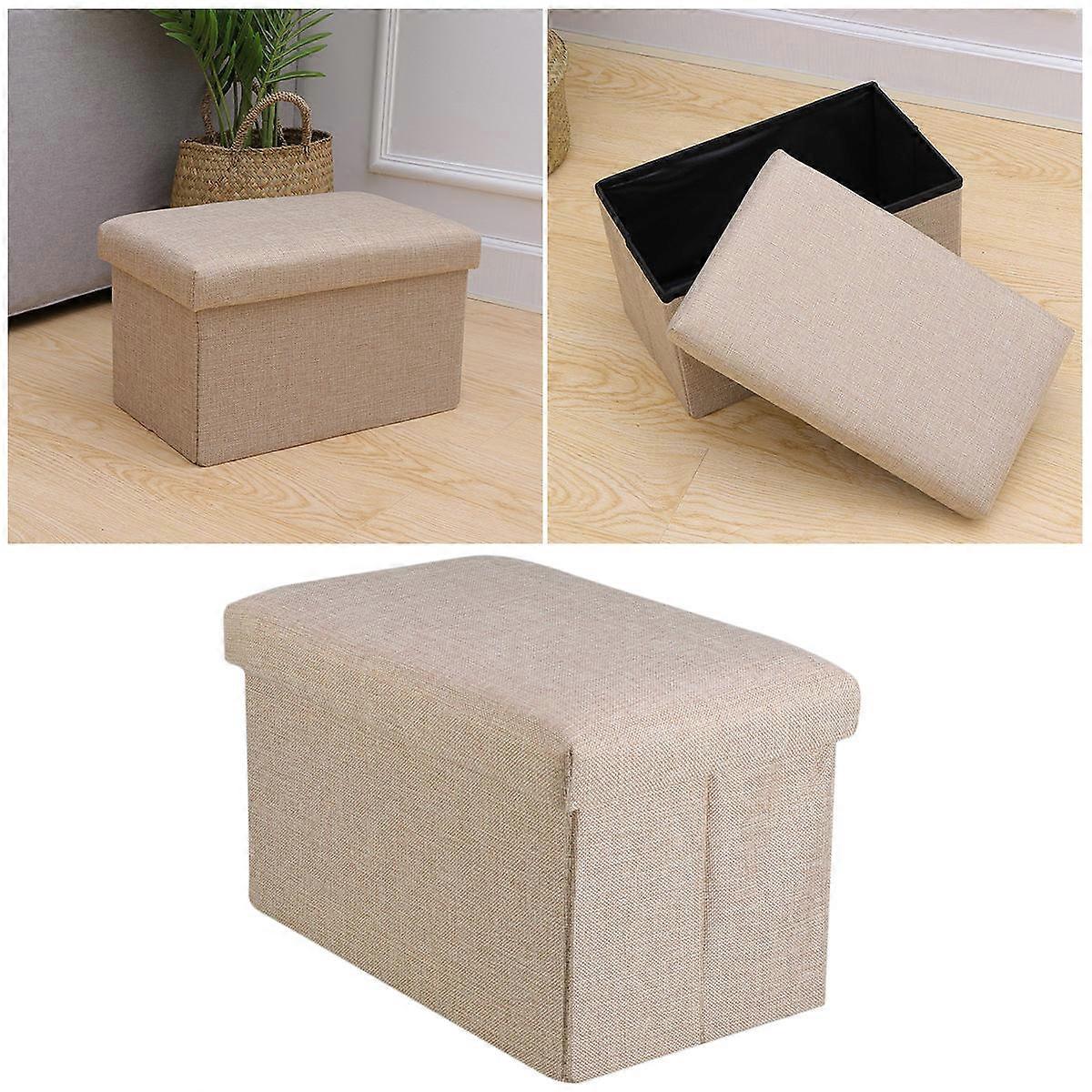 Small Foldable Stool Foldable Storage Linen Material Storage 1Set