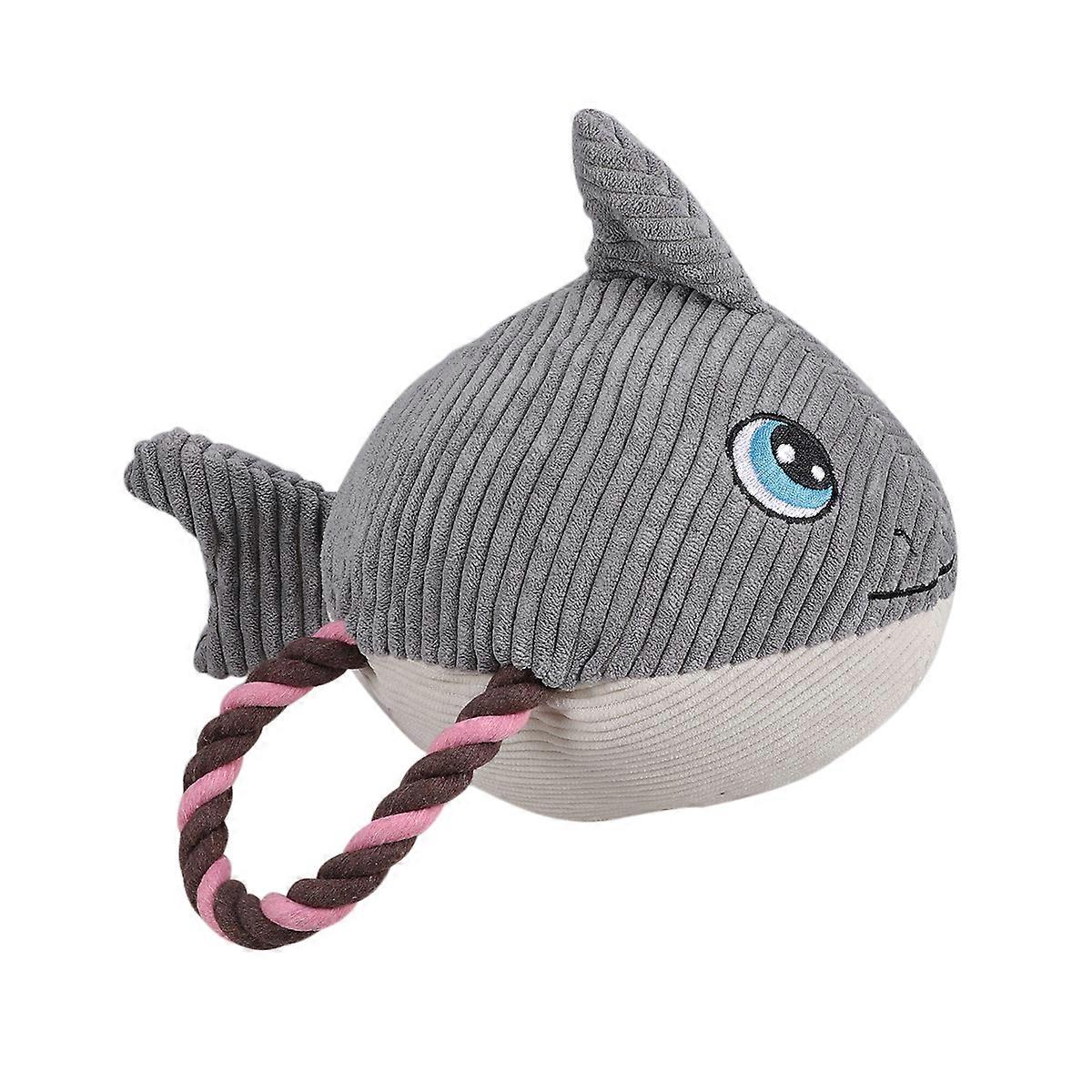 Squeaky Chew Toys For Dogs Large Size Cotton Rope Shark Toy Pet Dog Bite Sound Playthings 1Pc