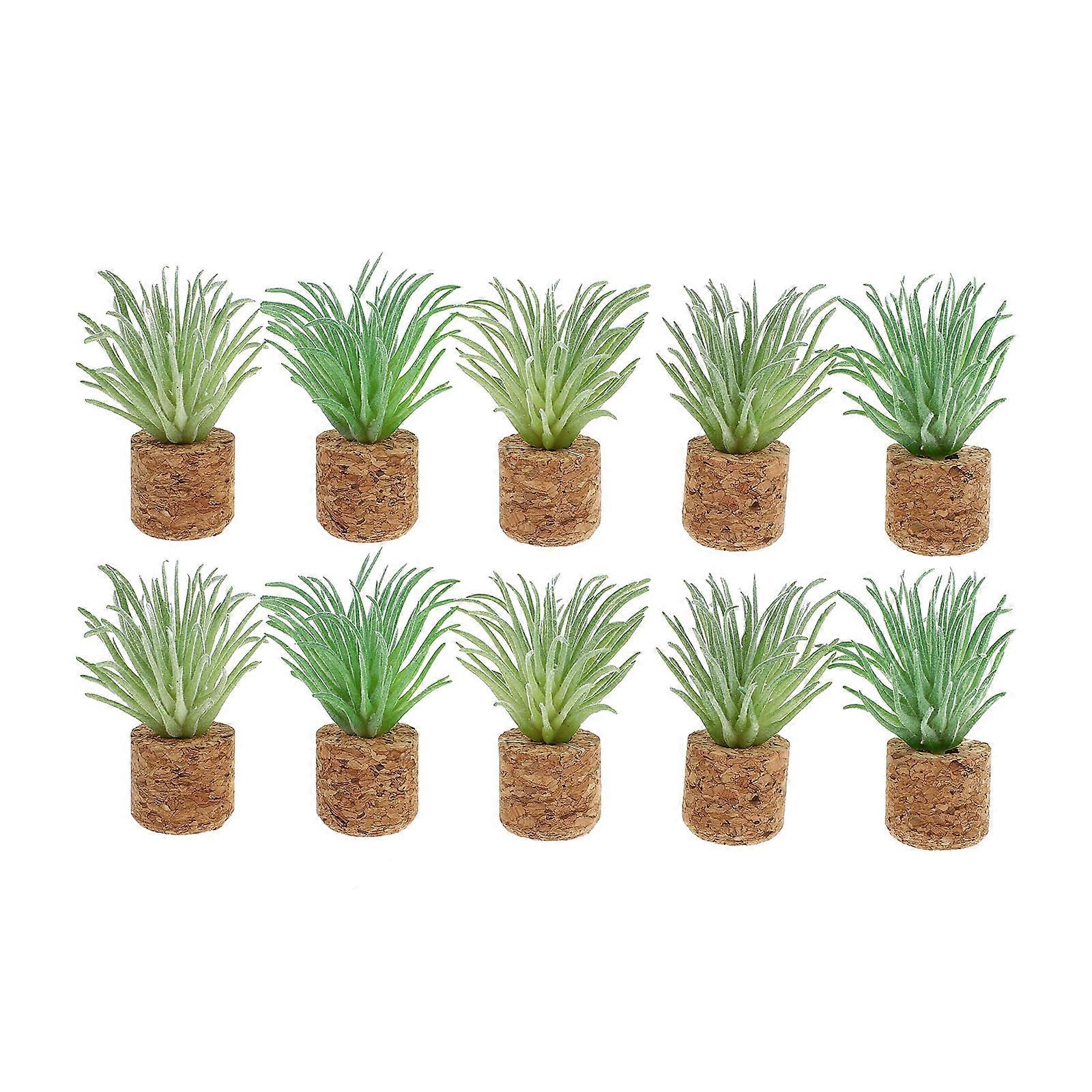Creative Fridge Magnets Succulent Refrigerator Magnets Office Use Mini Plant Shape 7X6cm Wood Material 10Pcs