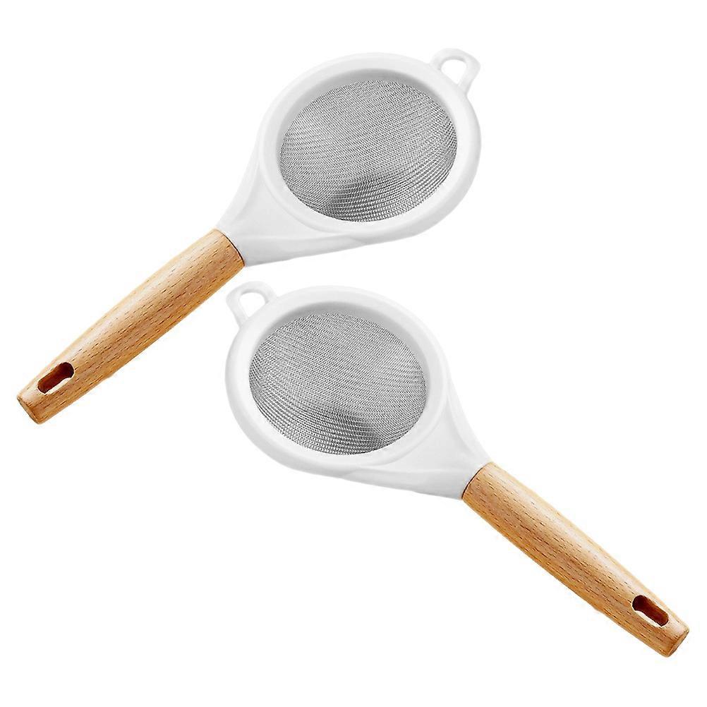 Reusable Flour Strainer for Kitchen Use with Wood Handle 2Pcs