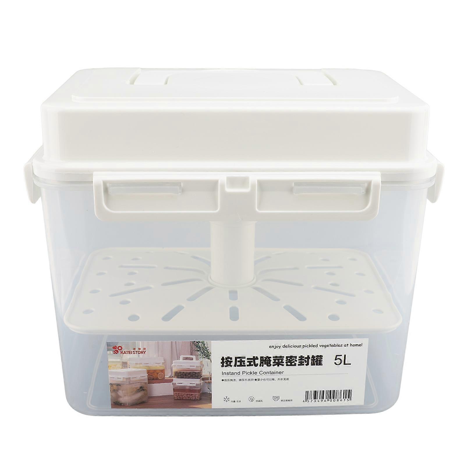 Récipient de fermentation de 5 L étanche avec couvercle scellé, poignée portable, récipient de fermentation de cornichons sûr