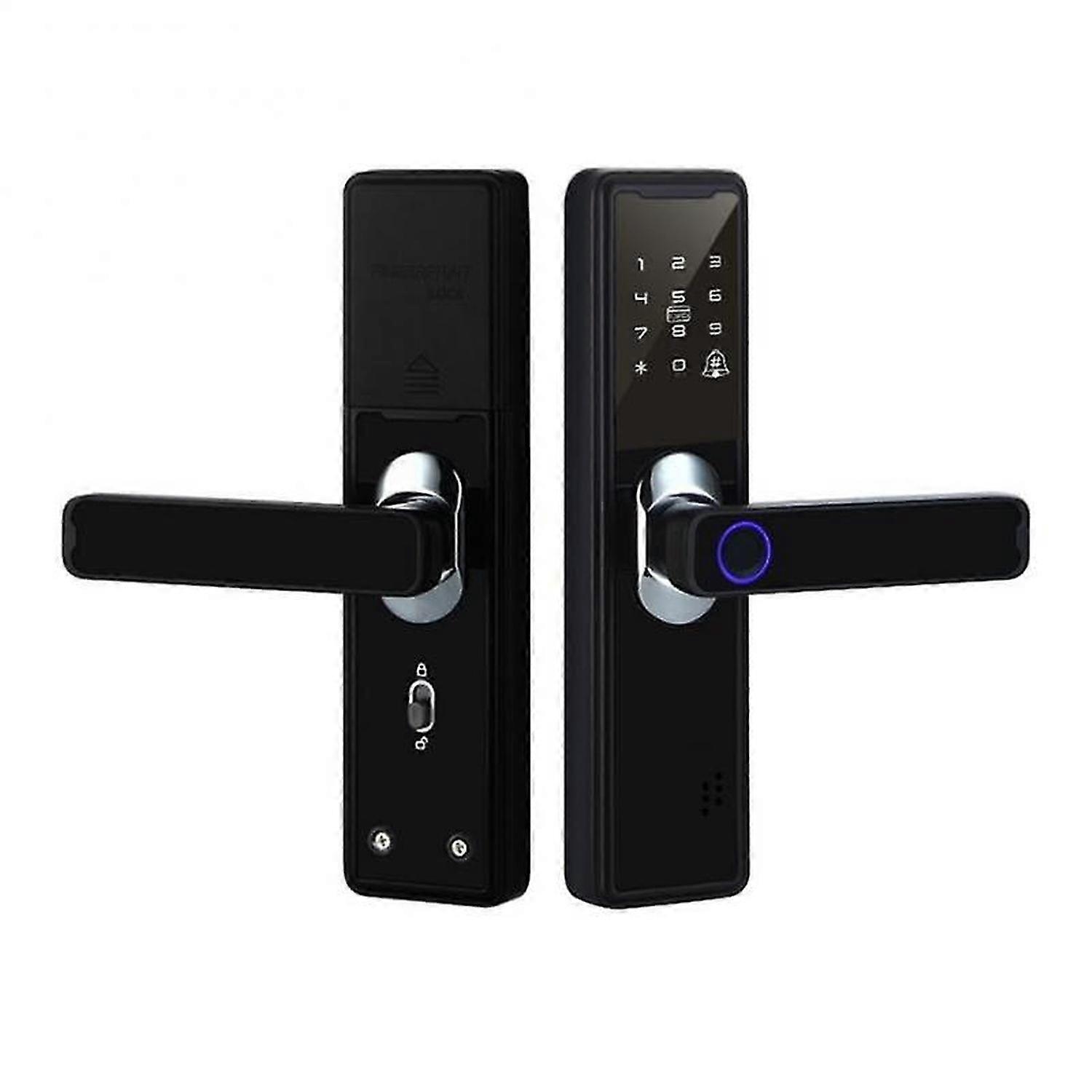 Tuya Wifi Electronic Smart Door Lock With Biometric Fingerprint/Smart Card/Password/Key Unlock/USB