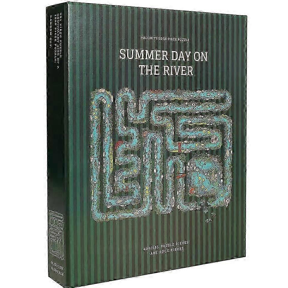 Edge Piece Puzzle Game - Unique River-Themed 501-Piece Jigsaw Puzzle for Adults & Families, Challenging Edge-Piece Design, Summer Day on The River Art