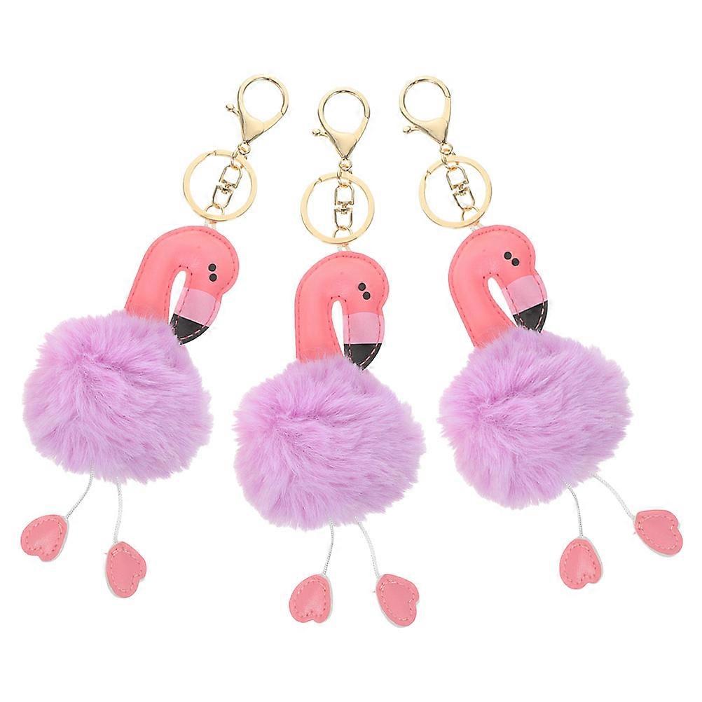 3pcs Flamingo Keyring Creative Charm Keychains for Bags, Backpacks & Home Decor – Stylish Women's Keychain with Unique Design, Party Favor