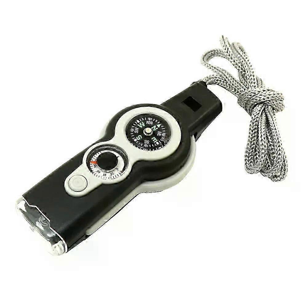 7 in 1 LED Light Outdoor Survival Emergency Tool Multifunctional Survival Emergency Whistle Lightweight and Easy to Carry